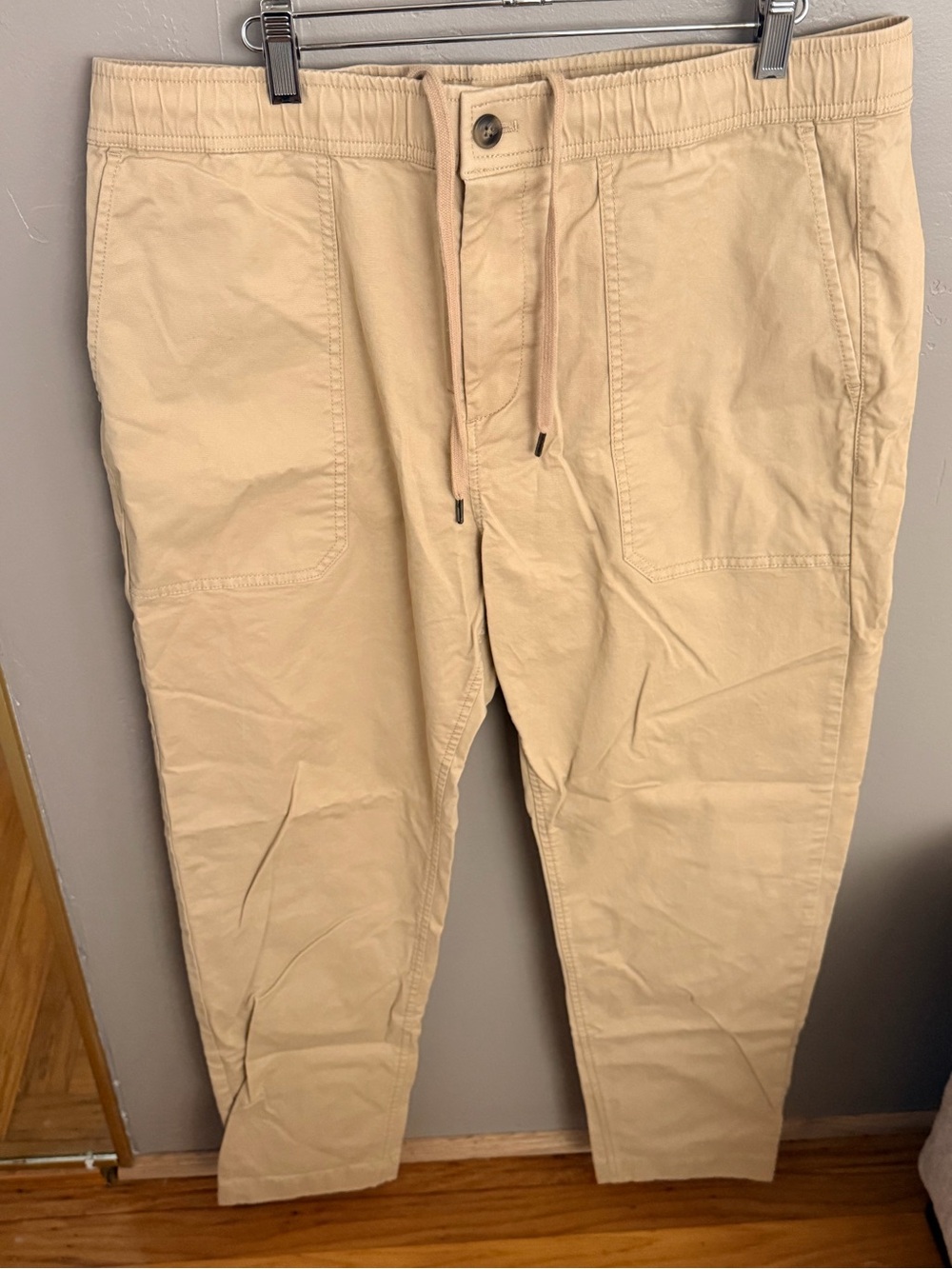 Express Men's Casual Drawstring Chino Cargo Pants - Beige #466